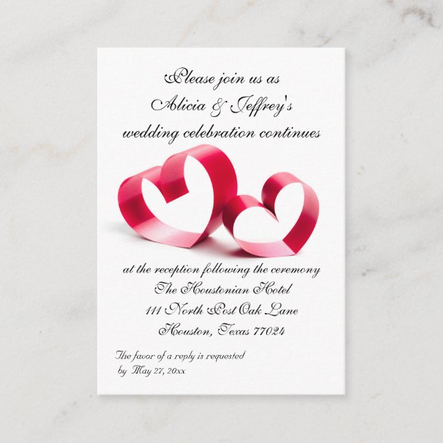 Hochzeitsempfang Begleitkarte (Vorderseite)