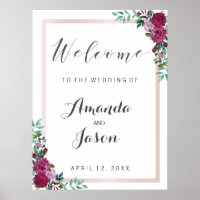 Hochzeitsempfang Begrüßung elegantes Blumenmuster