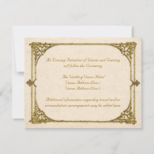 Hochzeitsempfang-Beilage Vintage / Antik Einladung