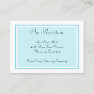Hochzeitsempfang Beipackkarten Aqua Aquamarin Begleitkarte