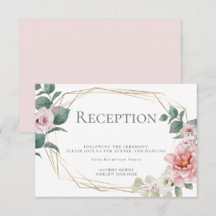 Hochzeitsempfang   Blassrosa Pfingstrosenblumen Einladung