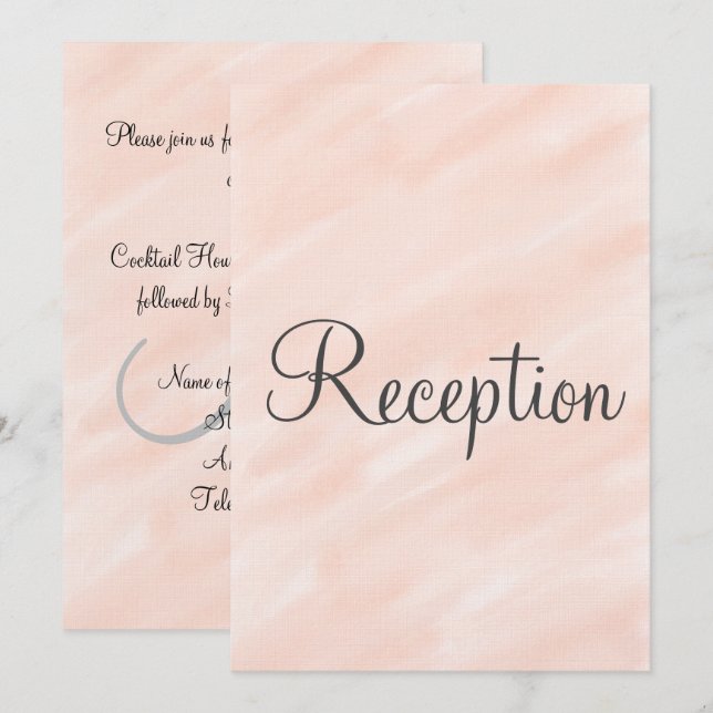 Hochzeitsempfang Blush Monogramm  Einladung (Vorne/Hinten)