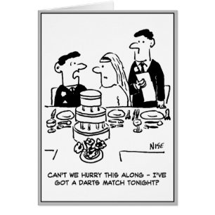 Hochzeitsempfang Bräutigam hat ein Darts Match