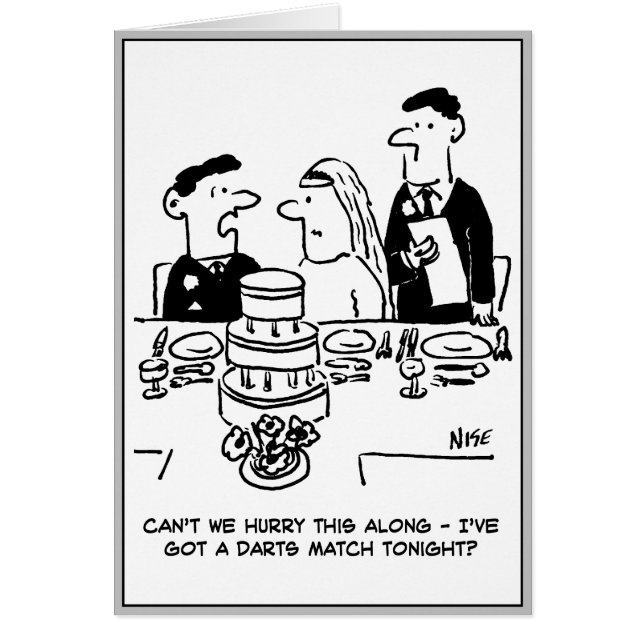 Hochzeitsempfang Bräutigam hat ein Darts Match (Vorne)