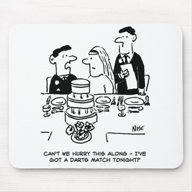Hochzeitsempfang Bräutigam hat ein Darts Match Mousepad (Vorne)