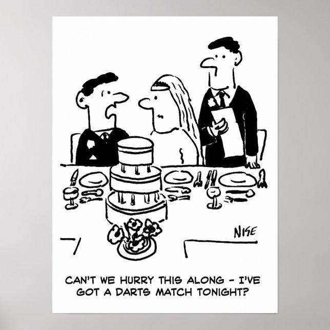 Hochzeitsempfang Bräutigam hat ein Darts Match Poster (Vorne)