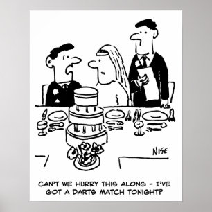Hochzeitsempfang Bräutigam hat ein Darts Match Poster