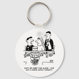 Hochzeitsempfang Bräutigam hat ein Darts Match Schlüsselanhänger