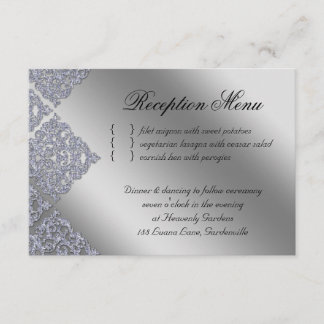 Hochzeitsempfang Damask Xmas Sparkle Einladung