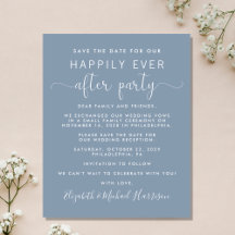 Hochzeitsempfang Dusty Blue Save the Date