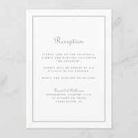Hochzeitsempfang Elegantes Skript Sagegrün Weiß
