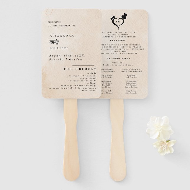 Hochzeitsempfang Fächer (Vorne und Hinten)