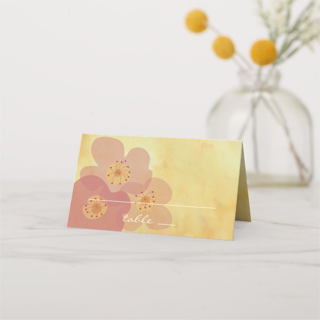 Hochzeitsempfang Faltenzelt-Karte asiatischer Einf Platzkarte (Vorderseite)