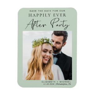 Hochzeitsempfang Foto Sage Save the Date Magnet