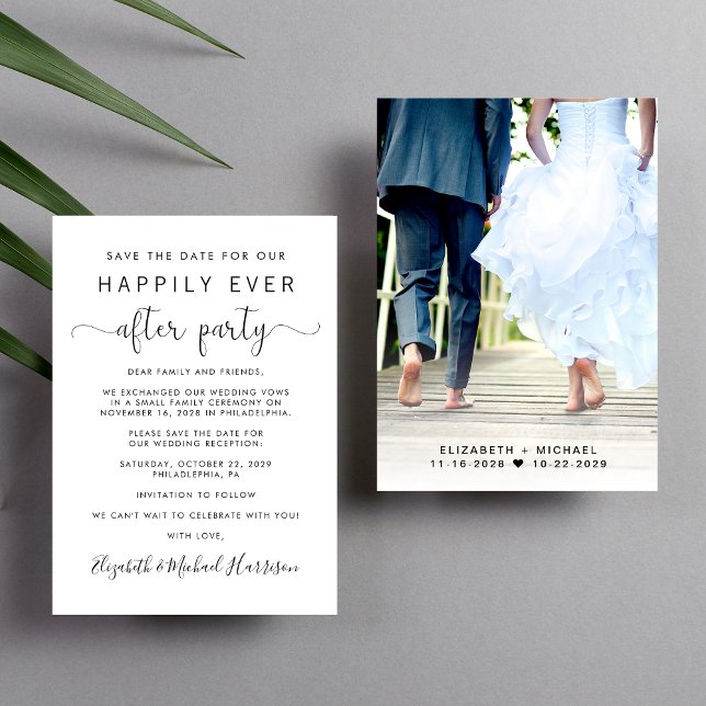 Hochzeitsempfang Foto Save the Date Ankündigung (Your love story deserves a grand celebration!)