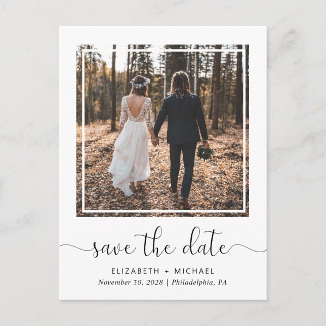 Hochzeitsempfang Foto Save the Date Ankündigungspostkarte (Vorderseite)