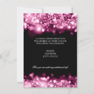 Hochzeitsempfang Funkelnde Lichter Rosa Einladung