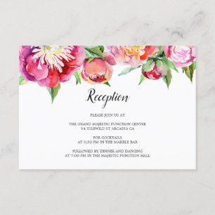 Hochzeitsempfang für Blumenkorallen Begleitkarte