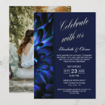 Hochzeitsempfang für Navy Blue Floral Foto