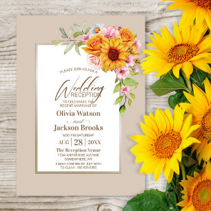 Hochzeitsempfang für Sonnenblumen Einladung