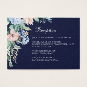 Hochzeitsempfang für Wasserfarbenflorale Navy