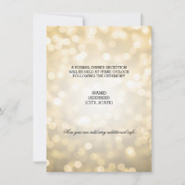 Hochzeitsempfang Gold Glitzer Lights RSVP Karte