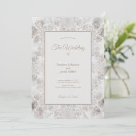Hochzeitsempfang Gold Weiß Silber Einfach Elegant Einladung
