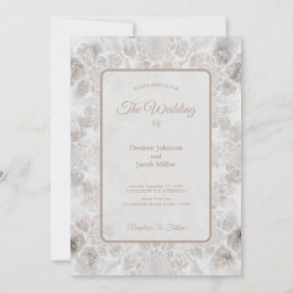 Hochzeitsempfang Gold Weißes Silber Einfaches Eleg Einladung