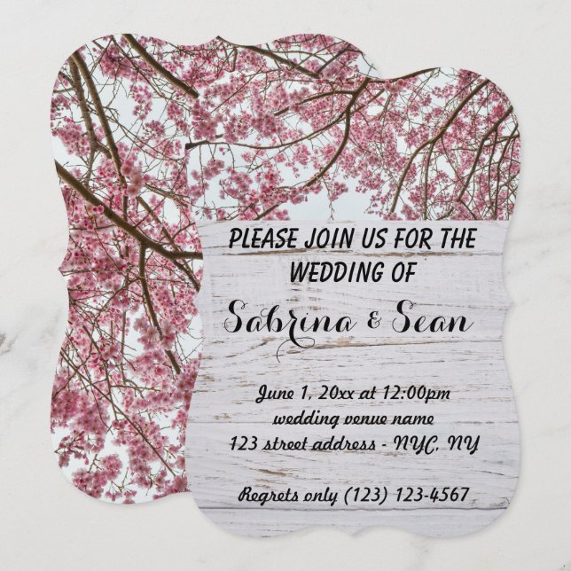 Hochzeitsempfang - Halbgestalt Einladung (Vorne/Hinten)