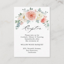 Hochzeitsempfang im Mittelsommer Peach Pastel Pink Begleitkarte