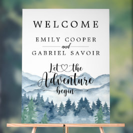 Hochzeitsempfang im Wasserfarbenwald Acrylschild