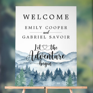 Hochzeitsempfang im Wasserfarbenwald Acrylschild