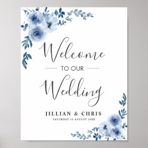 Hochzeitsempfang in blauem Blau Poster