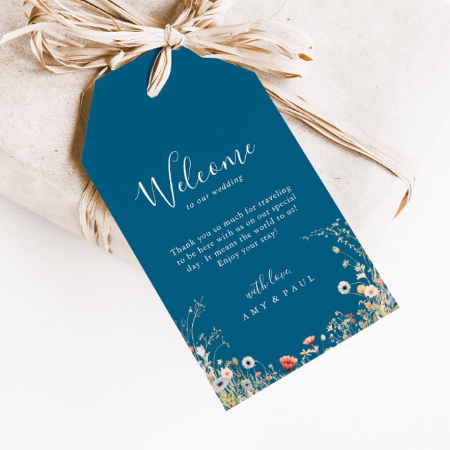Hochzeitsempfang in Boho-Wildblume Geschenkanhänger (Von Creator hochgeladen)