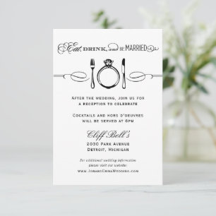 Hochzeitsempfang Karte "Essen Trinken und Heiraten