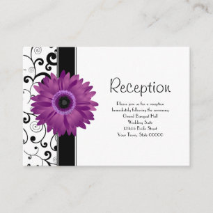 Hochzeitsempfang Lila Gerbera Daisy w/ Scroll Begleitkarte