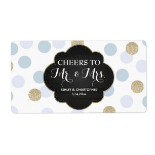 Hochzeitsempfang Mini Champagne Label Polka Dots