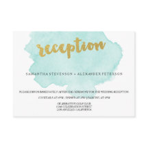 Hochzeitsempfang mit Aquamarinem Wasser und Gold