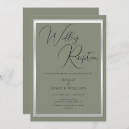 Hochzeitsempfang mit ausgeklügeltem Sage & Silver Einladung