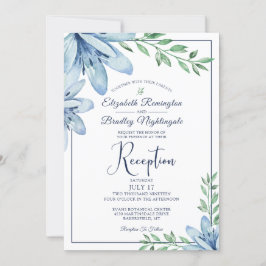 Hochzeitsempfang mit blauem Flor Einladung
