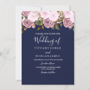 Hochzeitsempfang mit blauen Rosen Einladung