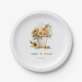 Hochzeitsempfang mit Blumen Pappteller