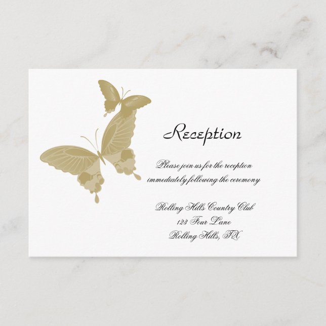 Hochzeitsempfang mit Doppelring Begleitkarte (Vorderseite)