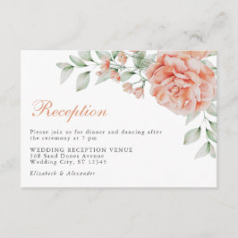 Hochzeitsempfang mit elegantem, rosa Flora-Flair Begleitkarte