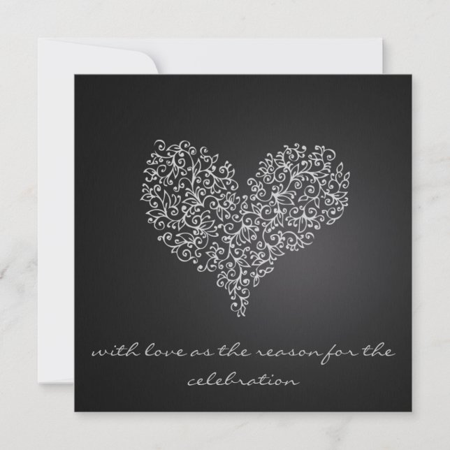 Hochzeitsempfang "mit Liebe" Einladung (Vorderseite)