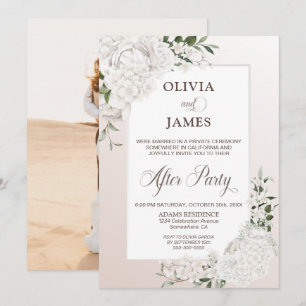 Hochzeitsempfang mit weißem Foto Einladung
