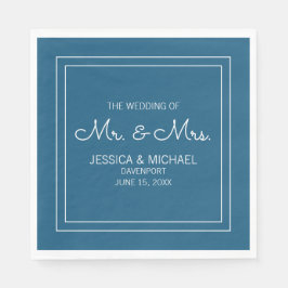 Hochzeitsempfang Modernes, elegantes Blau Serviette