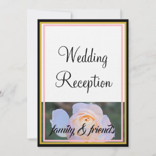 Hochzeitsempfang Monogramm Pastellrosa Rosen Einladung