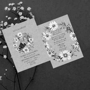 Hochzeitsempfang nach dem Party B/W Mitteilungskarte