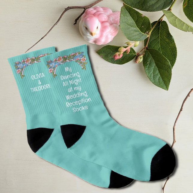 Hochzeitsempfang Niedliches Aquamarines Brautparty Socken (Von Creator hochgeladen)